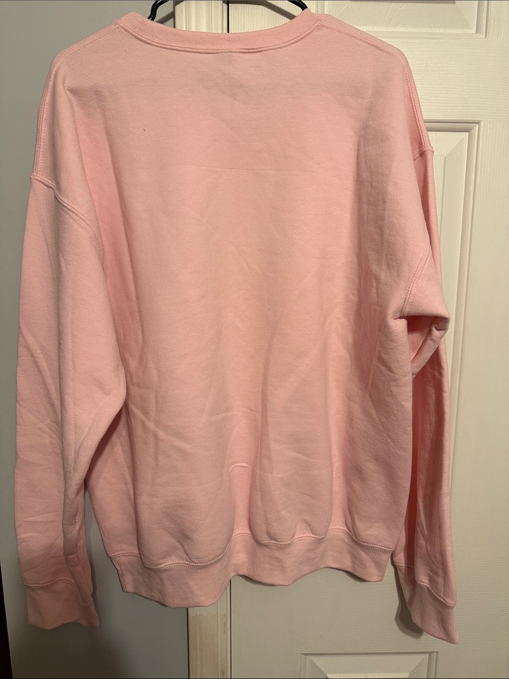 Gildan Light Pink Graphic Sweatshirt with Orange Red Boot Design - Picture 2 of 5